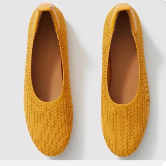 Everlane Shoes - Everlane Mustard Yellow Knit Ballet Flats